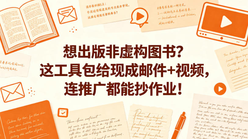 想出版非虚构图书？这工具包给现成邮件+视频，连推广都能抄作业！【原创双语字幕】-网创项目总站