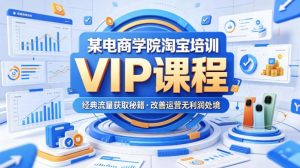 某电商学院淘宝培训VIP课程，各种经典有用的流量获取秘籍，改善运营产品没利润的处境(2026年5月)-网创项目总站