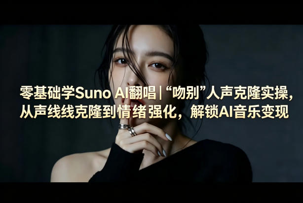 零基础学Suno AI翻唱｜《吻别》人声克隆实操，从声线克隆到情绪强化，解锁AI音乐变现-网创项目总站