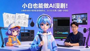小白也能做AI漫剧！从角色场景分镜到配音剪辑导出，2D/3D/仿真人漫剧一步到位-网创项目总站