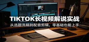 TIKTOK长视频解说实战：从选题洗稿到配音剪辑，零基础也能上手-网创项目总站