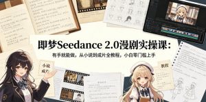 即梦Seedance 2.0漫剧实操课：有手就能做，从小说到成片全教程，小白零门槛上手-网创项目总站