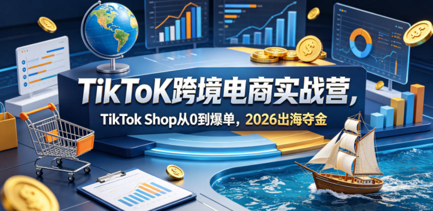 TikToK跨境电商实战营，TikTok Shop从0到爆单，2026出海夺金-网创项目总站