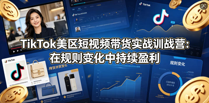TikTok美区短视频带货实战训战营：在规则变化中持续盈利-网创项目总站