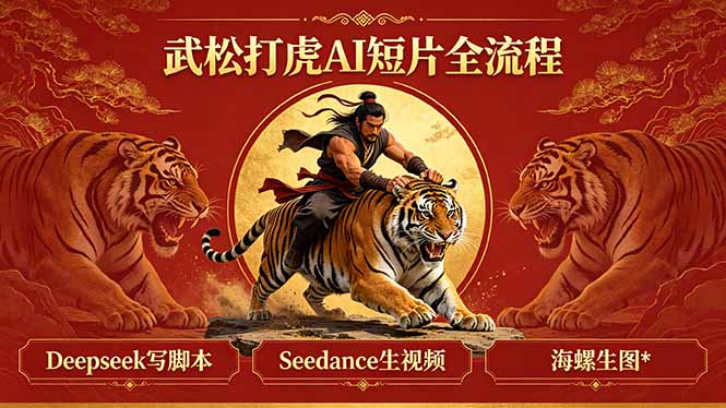 武松打虎AI短片全流程：Deepseek写脚本+Seedance生视频+海螺生图-网创项目总站