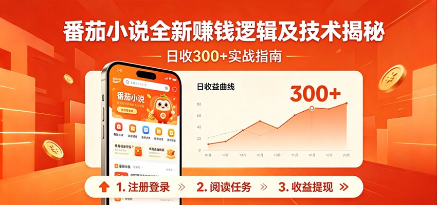 番茄小说全新赚钱逻辑及技术日收300+，小白新书皆可做！无脑赚就行了！-网创项目总站