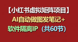 小红书虚拟矩阵项目：软件隔离IP+AI自动做图发笔记(共60节)-网创项目总站