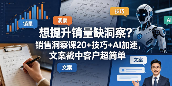 想提升销量缺洞察？销售洞察课20+技巧+AI加速，文案戳中客户超简单【原创双语字幕】-网创项目总站