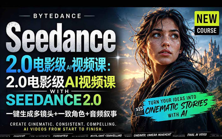 字节跳动的Seedance 2.0 AI电影视频生成制作教程，一键生成多镜头+一致角色+音频叙事-中英字幕-网创项目总站