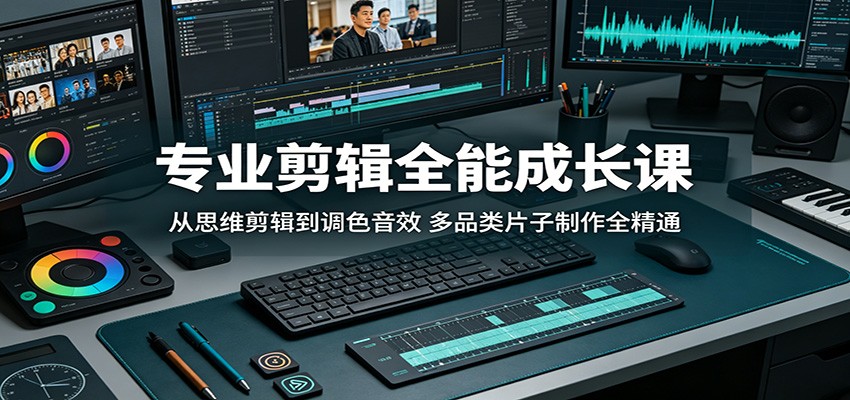 专业剪辑全能成长课：从思维剪辑到调色音效，多品类片子制作全精通-网创项目总站