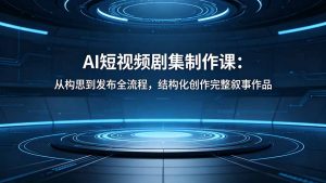 AI短视频剧集制作课：从构思到发布全流程，结构化创作完整叙事作品-网创项目总站