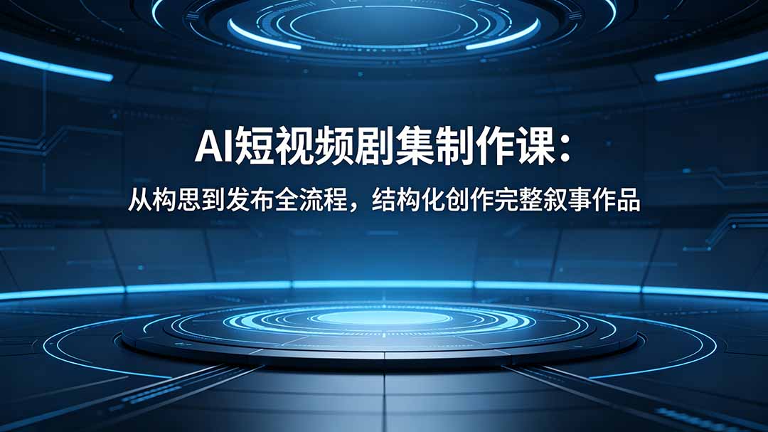 AI短视频剧集制作课：从构思到发布全流程，结构化创作完整叙事作品-网创项目总站