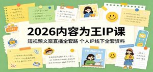 2026内容为王IP课：短视频文案直播全套路，个人IP线下全套资料-网创项目总站