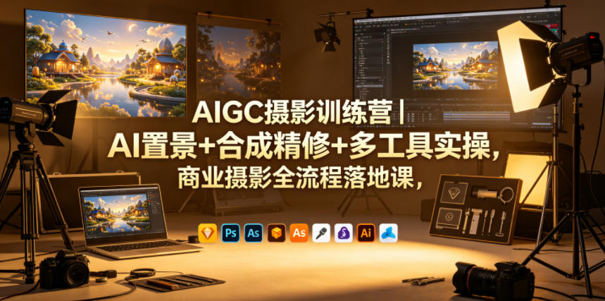 AIGC摄影训练营｜AI置景+合成精修+多工具实操，商业摄影全流程落地课-网创项目总站