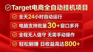 Target电商全自动挂机项目全天自动运行电脑可批量30+窗口运行日收益入800+-网创项目总站