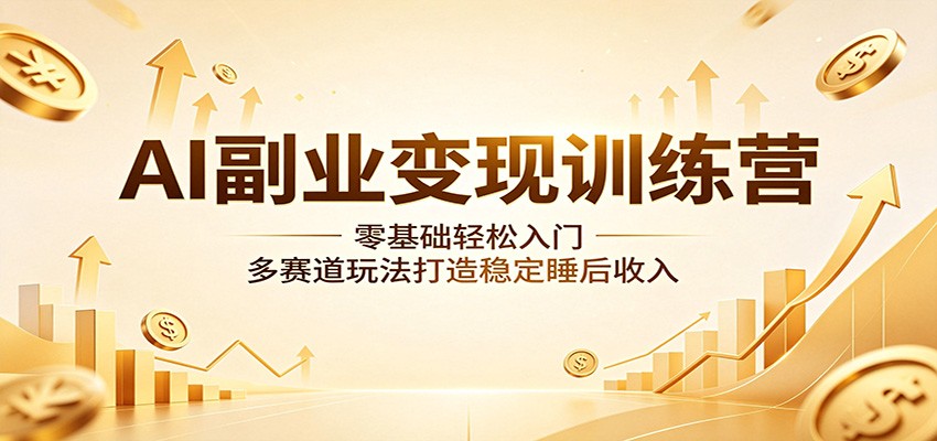 AI副业变现训练营：零基础轻松入门，多赛道玩法打造稳定睡后收入-网创项目总站