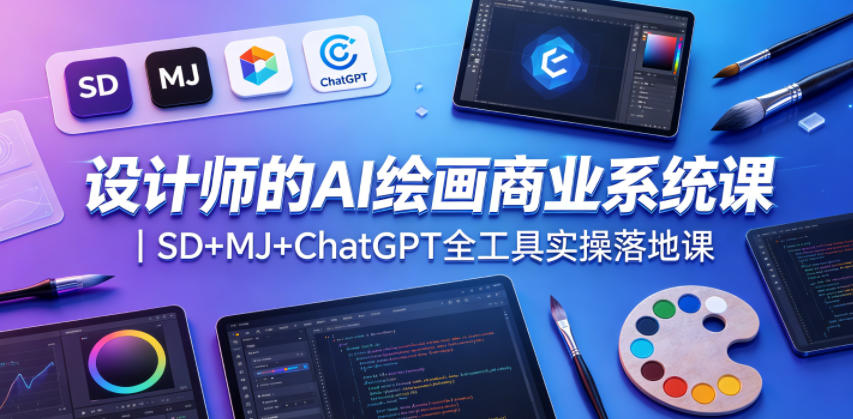 设计师的AI绘画商业系统课｜SD+MJ+ChatGPT全工具实操落地课-网创项目总站