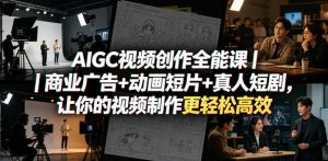 AIGC视频创作全能课｜商业广告+动画短片+真人短剧，让你的视频制作更轻松高效-网创项目总站
