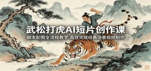 武松打虎AI短片创作课：脚本配图全流程教学，高效完成经典场景视频制作-网创项目总站