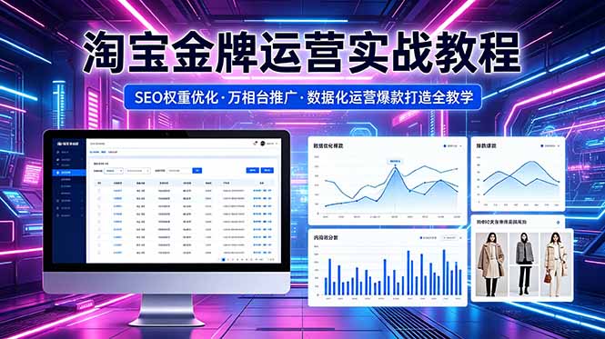 2026 淘宝金牌运营实战教程，SEO权重优化万相台推广，数据化运营爆款打造全教学-网创项目总站
