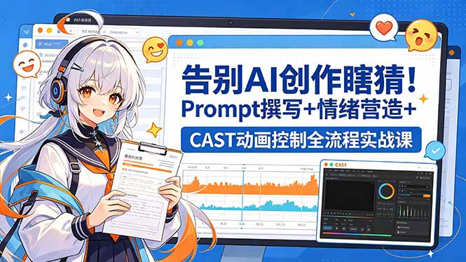告别AI创作瞎猜！Prompt撰写+情绪营造+CAST动画控制全流程实战课-网创项目总站