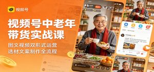 视频号中老年带货实战课：图文视频双形式运营，选材文案制作全流程-网创项目总站