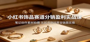 小红书饰品赛道分销盈利实战课:笔记创作素材拍摄,从起号到运营全链路实操-网创项目总站