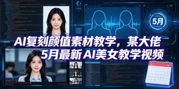 AI复刻颜值素材教学，某大佬5月最新AI美女教学视频，内含4月好物复刻教学-网创项目总站