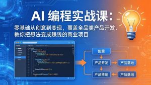 AI编程实战课-第三期-5月19更新：零基础从创意到变现，覆盖全品类产品开发，把想法变成赚钱项目-网创项目总站