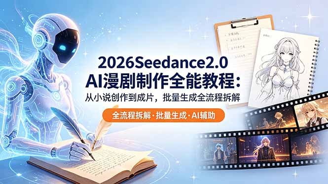 2026Seedance2.0 AI制作全能教程：从小说创作到成片，批量生成全流程拆解-网创项目总站
