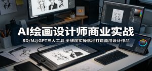 AI绘画设计师商业实战：SD/MJ/GPT三大工具，全维度实操落地打造商用设计作品-网创项目总站
