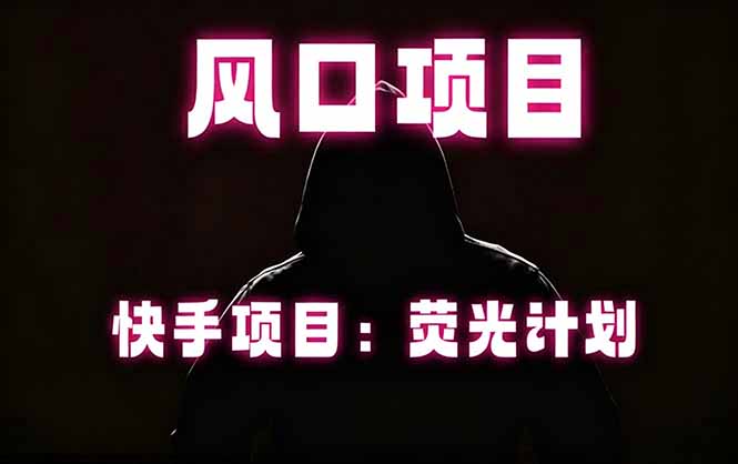 快手风口项目，荧光计划托管，长期稳定，适合批量做-网创项目总站