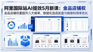 阿里国际站AI提效5月新课：金品店铺权重提升八大榜单，数据化选品复盘与橱窗利用率优化-网创项目总站