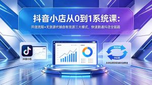 抖音小店从0到1系统课:开店流程+无货源代销自有货源三大模式,快速跑通抖店全链路-网创项目总站