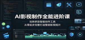 AI影视制作全能进阶课：玩转多款智能创作工具，从零起步完整打造整部影视短片-网创项目总站