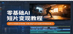 零基础AI短片变现教程：软件认知搭配实操演练，完整流程产出作品稳定获取副业收入-网创项目总站