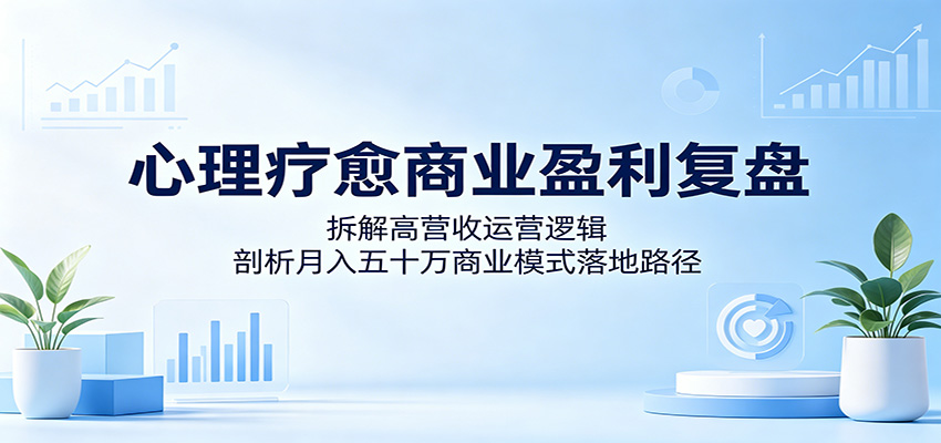 心理疗愈商业盈利复盘：拆解高营收运营逻辑，剖析月入五十万商业模式落地路径-网创项目总站
