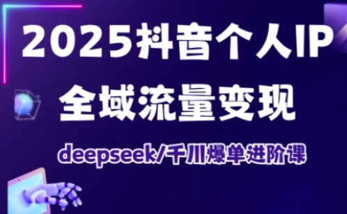 抖音个人IP全域流量变现进阶课，deepseek千川爆单进阶课(更新2026年05月)-网创项目总站