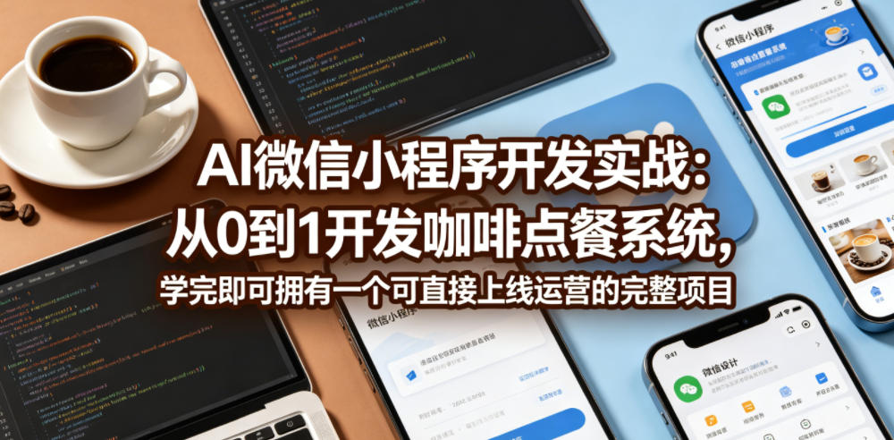 AI微信小程序开发实战：从0到1开发咖啡点餐系统，学完即可拥有一个可直接上线运营的完整项目-网创项目总站