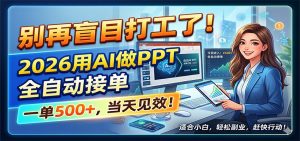 别再盲目打工了！2026用AI做PPT全自动接单，一单5张+，当天见效！-网创项目总站