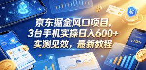 京东掘金风口项目，3台手机实操日入600+，实测见效，最新教程【揭秘】-网创项目总站