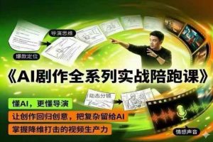 AI剧作全系列实战陪跑课，懂AI，更懂导演，让创作回归创意，把复杂留给AI，掌握降维打击的视频生产力-网创项目总站