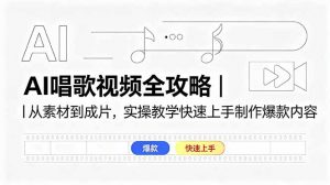 AI唱歌视频全攻略｜从素材到成片，实操教学快速上手制作爆款内容-网创项目总站