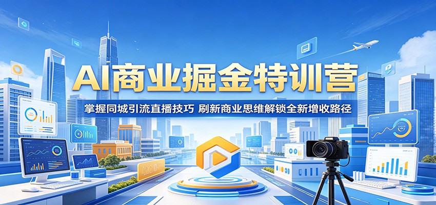 AI商业掘金特训营：掌握同城引流直播技巧，刷新商业思维解锁全新增收路径-网创项目总站