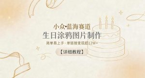 小众蓝海赛道，生日涂鸦图片制作，简单易上手，单链接变现超12W+【详细教程】-网创项目总站