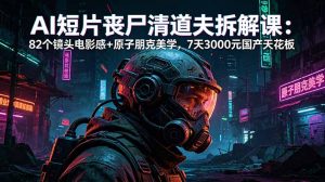 AI短片《丧尸清道夫》拆解课:82个镜头电影感+原子朋克美学,7天3000元国产天花板-网创项目总站