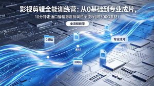 2026影视剪辑全能实战课｜0基础到专业成片，全流程教学，高清带300G素材-网创项目总站