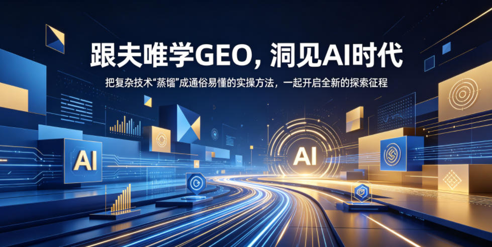 跟夫唯学GEO，洞见AI时代，把复杂技术“蒸馏”成通俗易懂的实操方法，一起开启全新的探索征程-网创项目总站