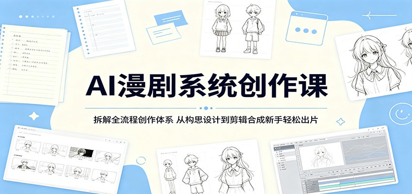 AI漫剧系统创作课：拆解全流程创作体系，从构思设计到剪辑合成新手轻松出片-网创项目总站