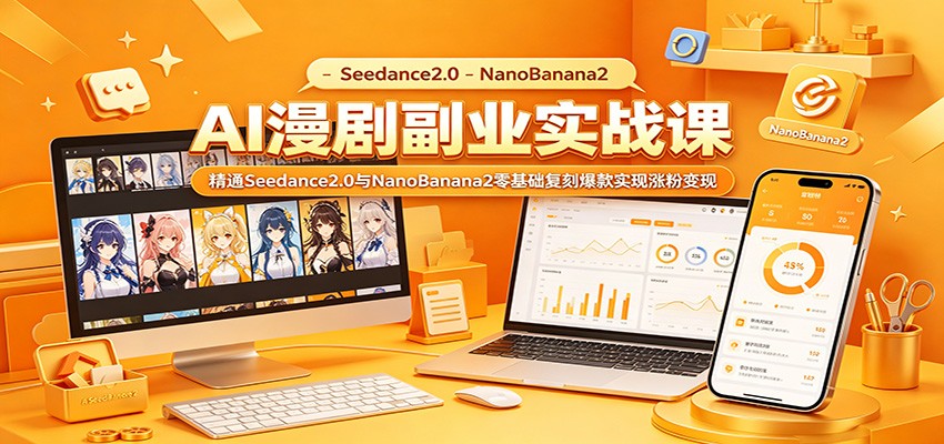 AI漫剧副业实战课：精通Seedance2.0与NanoBanana2零基础复刻爆款实现涨粉变现-网创项目总站